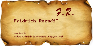 Fridrich Rezső névjegykártya